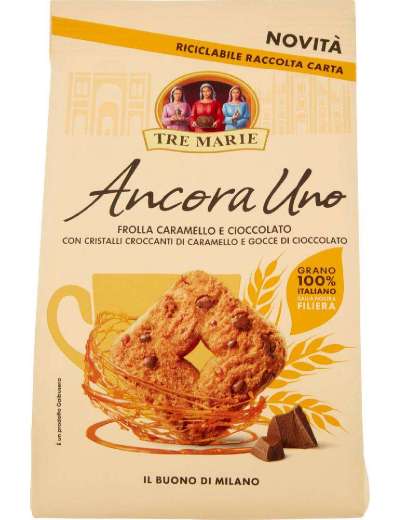 TRE MARIE ANCORA UNO BISCOTTI FROLLA CARAMELLO E CIOCCOLATO GR 300