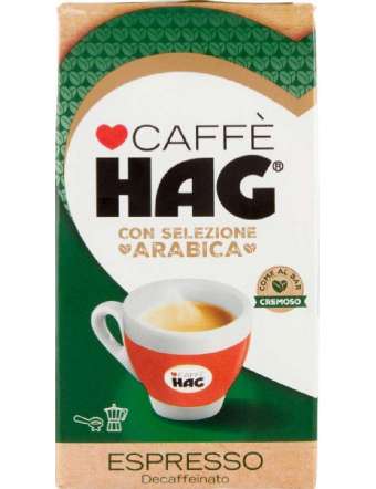 HAG DECAFFEINATO CAFFE' MACINATO ESPRESSO ARABICA GR 250