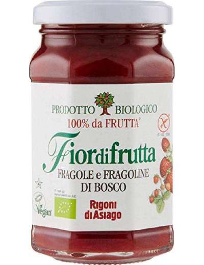 RIGONI FRAGOLINE BIO FIOR DI FRUTTA VETRO GR 250