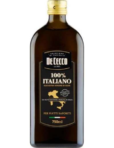 DE CECCO OLIO EXTRA VERGINE DI OLIVA 100% ITALIANO ML 750