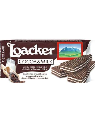LOACKER WAFER CACAO & MILK GR 175