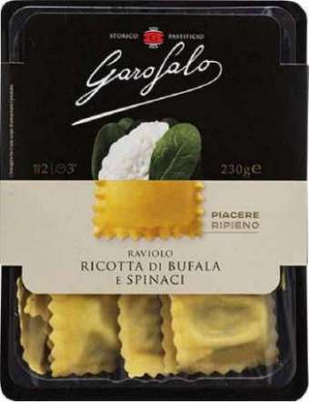 GAROFALO RAVIOLI RICOTTA BUFALA SPINACI CONFEZIONE GR 230