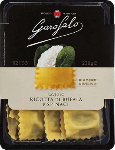 GAROFALO RAVIOLI RICOTTA BUFALA SPINACI CONFEZIONE GR 230