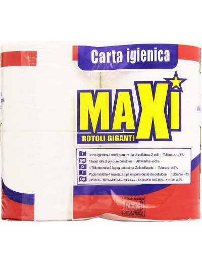 MAXI CARTA IGIENICA 2 VELI 4 ROTOLI GIGANTI