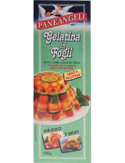 PANEANGELI GELATINA IN FOGLI COLLA DI PESCE PER DOLCI E SALATI GR 500