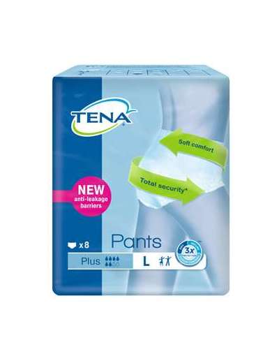 TENA PANTS PLUS LARGE X8