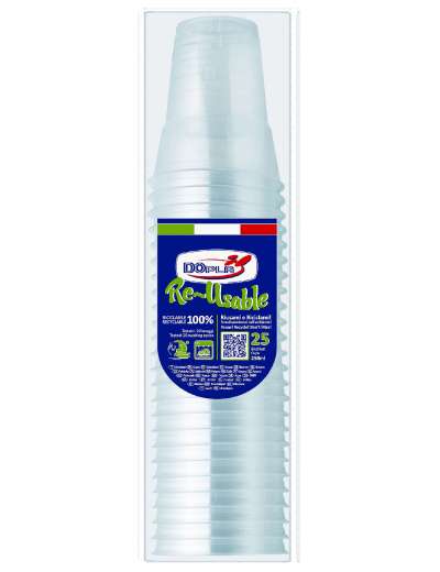 DOPLA BICCHIERI CRISTAL 250CC PZ 50