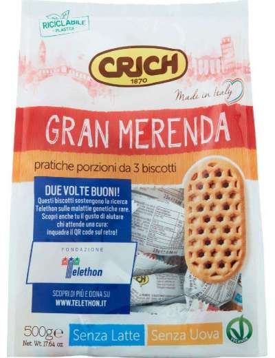CRICH GRAN MERENDA PORZIONI DA 3 BISCOTTI GR 500