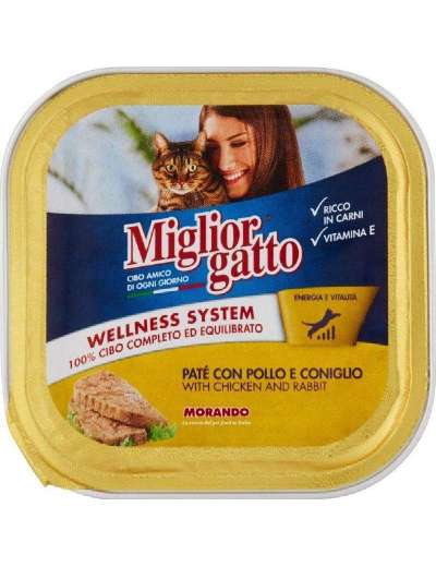 MIGLIORGATTO PATE' POLLO CONIGLIO GR 100