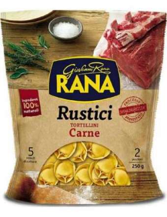 RANA RUSTICI CON CARNE TORTELLINI CONFEZIONE GR 250