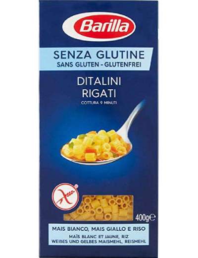 BARILLA SENZA GLUTINE DITALINI RIGATI CONFEZIONE GR 400
