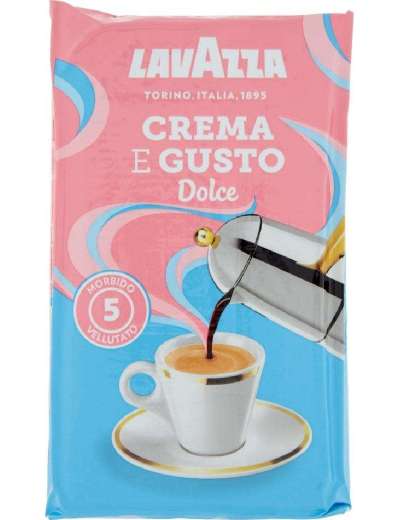 LAVAZZA CREMA E GUSTO DOLCE MORBIDO E VELLUTATO CAFFE' MACINATO GR 250