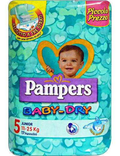 PAMPERS BABY DRY TAGLIA 5 JUNIOR 11-25KG PZ 16