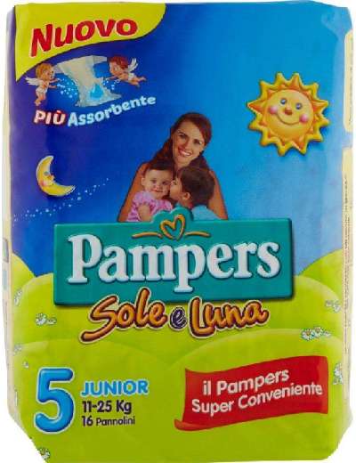 PAMPERS SOLE & LUNA TAGLIA 5 JUNIOR 11-25KG PZ 16