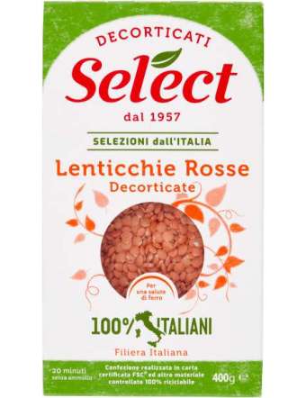 SELECT LENTICCHIE ROSSE DECORTIFICATE GR 400