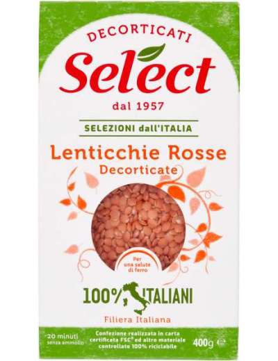 SELECT LENTICCHIE ROSSE DECORTIFICATE GR 400