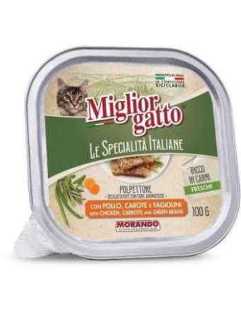 MIGLIORGATTO SPECIAL PATE' POLLO CAROT GR 100