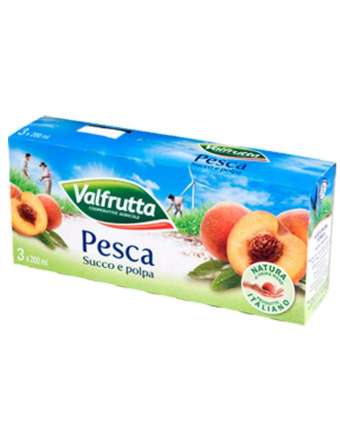 VALFRUTTA SUCCO PESCA BRIK ML 200X3