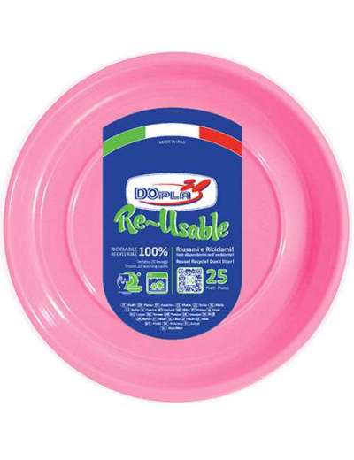 DOPLA PIATTI DESSERT ROSA PZ 25