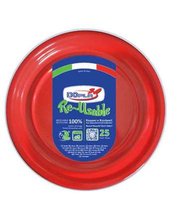 DOPLA PIATTI ROSSI PIANI 25 PZ