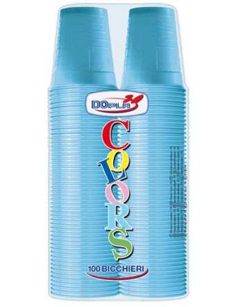 DOPLA BICCHIERI AZZURRI 200CC PZ 100