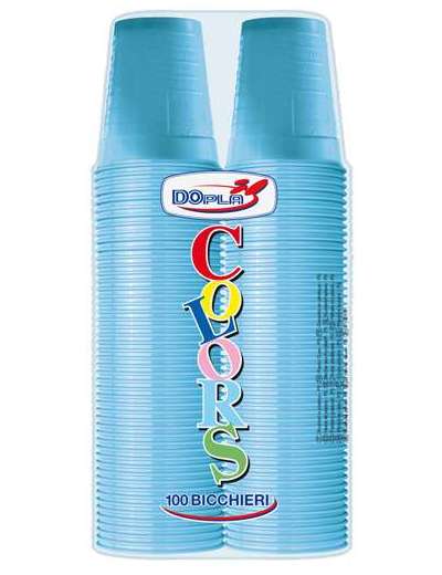 DOPLA BICCHIERI AZZURRI 200CC PZ 100