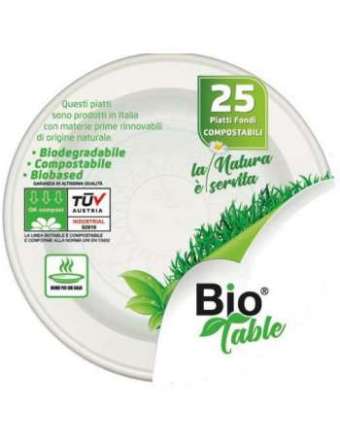 BIOTABLE PIATTI FONDI BIO 25 PZ
