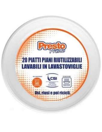 PRESTO PIATTI RIUTILIZZABILI FONDI 20 PZ