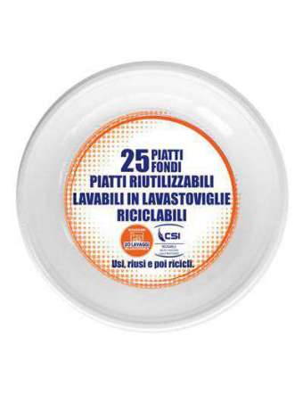 PIATTI FONDI RIUTILIZZABILI 25PZ