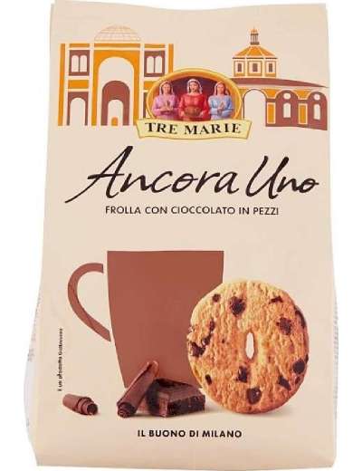 TRE MARIE ANCORA UNO BISCOTTI FROLLA CON CIOCCOLATO IN PEZZI GR 350