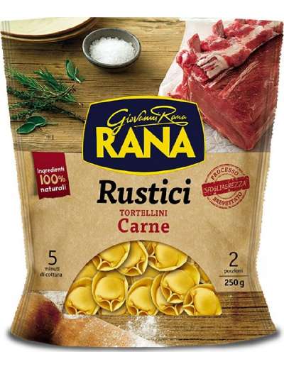 RANA RUSTICI CON CARNE TORTELLINI CONFEZIONE GR 250