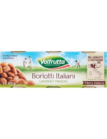 VALFRUTTA 3X400 BORLOTTI FAGIOLI KG 1,2