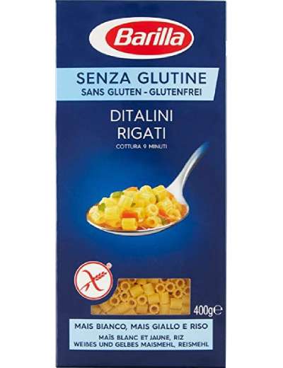BARILLA SENZA GLUTINE DITALINI RIGATI CONFEZIONE GR 400
