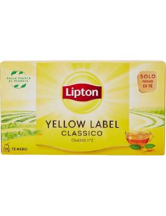 LIPTON TE' YELLOW LABEL CLASSICO 25 FILTRI GR 37,5