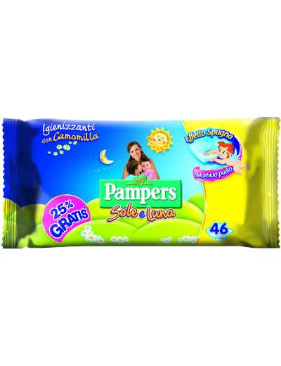 PAMPERS SOLE E LUNA SALVIETTE BABY IGIENIZZANTI CON CAMOMILLA 46 PZ