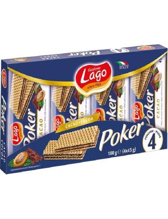 LAGO WAFER CACAO POKER GR 45 X 10 PORZIONI GR 450
