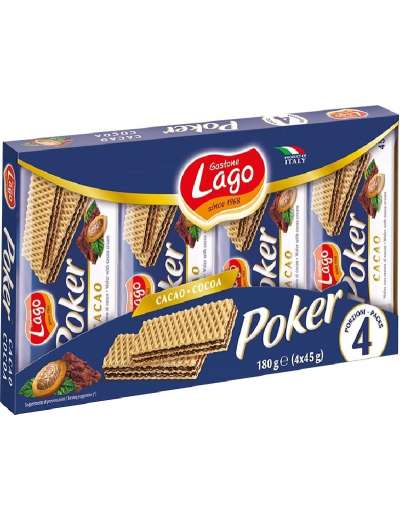 LAGO WAFER CACAO POKER GR 45 X 10 PORZIONI GR 450