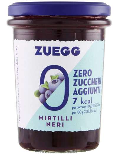 ZUEGG SENZA ZUCCHERO MIRTILLO CONFETTURA GR 220
