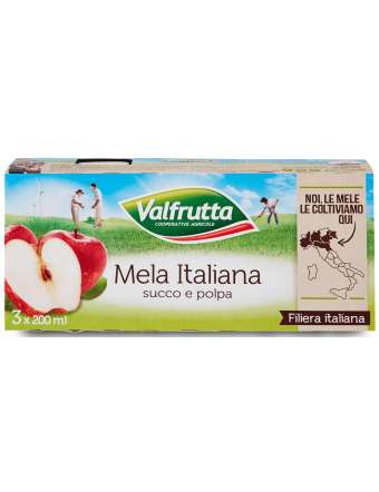 VALFRUTTA SUCCO MELA BRIK ML 200X3