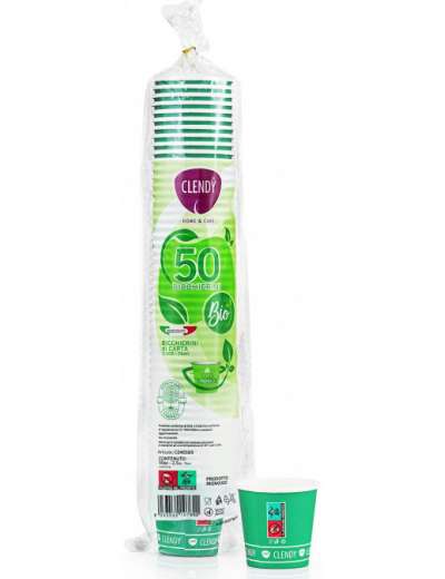 CLENDY BICCHIERINI DI CARTA CAFFE BIO VERDE ML 75
