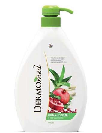 DERMOMED CREMA DI SAPONE LIQUIDO MANI DISPENSER ALOE MELOGRANO 1 LITRO