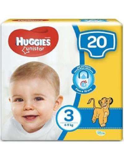 HUGGIES UNISTAR TAGLIA 3 MIDI 4-9KG PZ 20