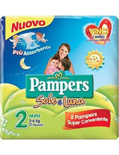 PAMPERS SOLE & LUNA TAGLIA 2 MINI 3-6KG PZ 21